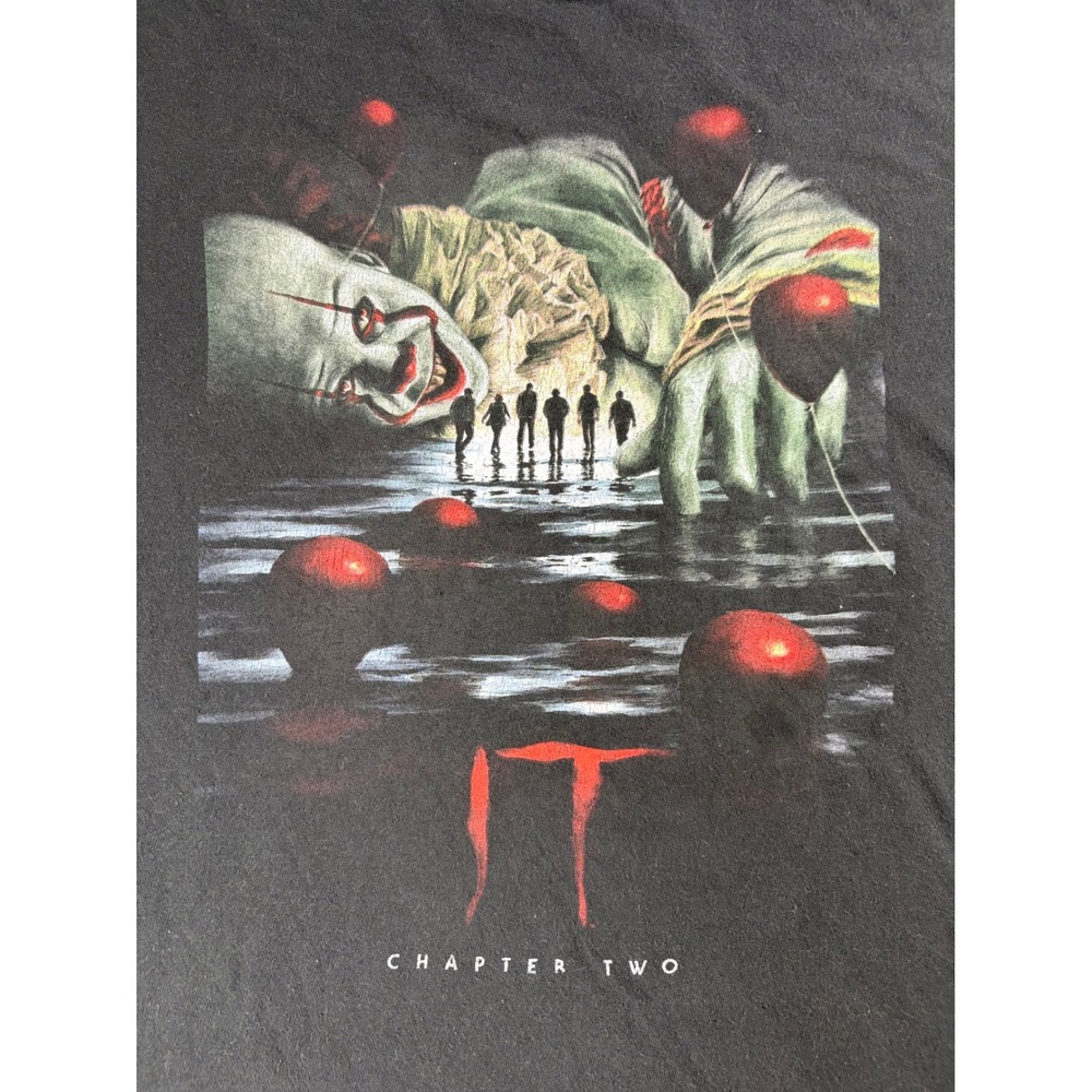 IT Chapter Two Pennywise Movie Graphic T-Shirt Mens Black Short Sleeve Tee